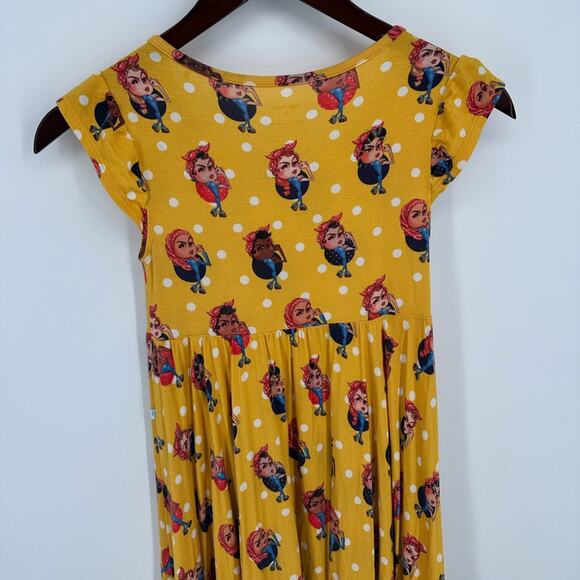 Bundle Posh Peanut Rosie Riveter Tiger Heart Cap Sleeve Ruffled Twirl Dress 10 - Picture 8 of 16